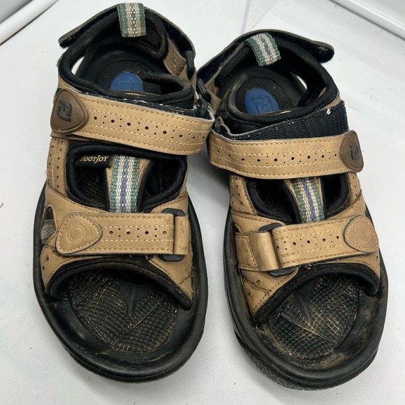 Footjoy Sandals Mens 6 Cooljoys Golf Tan Beige Leather Adjustable 48786 - Picture 6 of 9